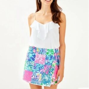 NWOT Lilly Pulitzer Simona Skort Pop Up Back Together Again Patch Print Size 2